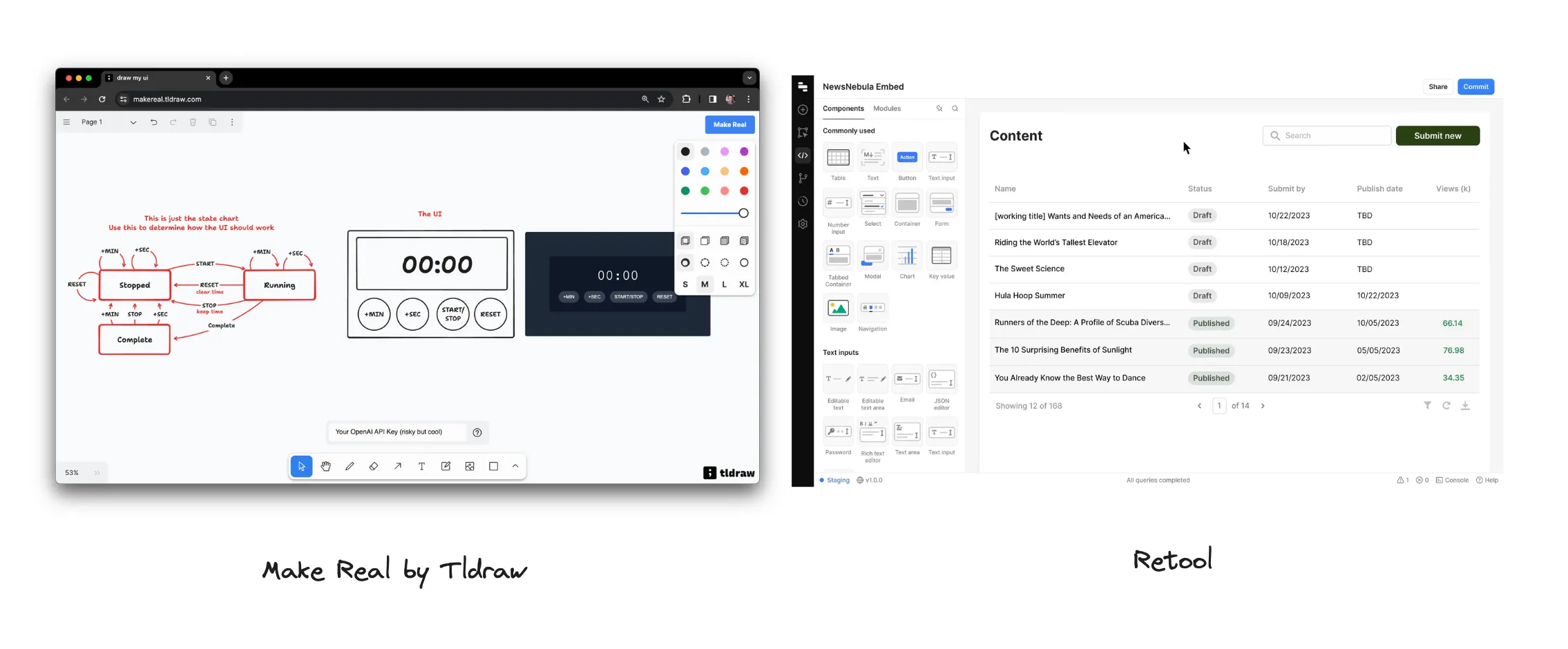 Make Real by Tldraw, Retool